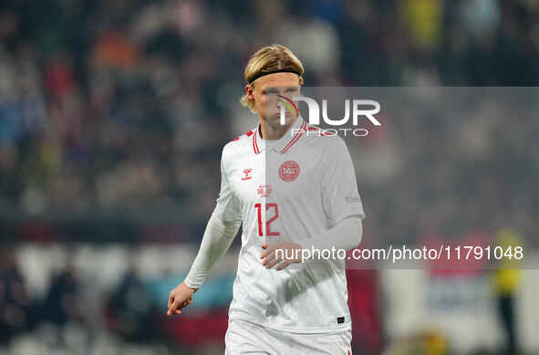 Kasper Dolberg of Denmark  looks on during the Nations League Round 6 match between Serbia qnd Denmark at Dubocica Stadium, Leskovac, Serbia...