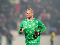 Kasper Schmeichel of Denmark  looks on during the Nations League Round 6 match between Serbia qnd Denmark at Dubocica Stadium, Leskovac, Ser...