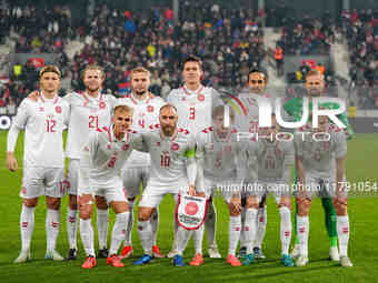  Danish team  during the Nations League Round 6 match between Serbia qnd Denmark at Dubocica Stadium, Leskovac, Serbia on November 18, 2024....