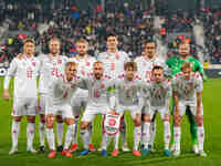  Danish team  during the Nations League Round 6 match between Serbia qnd Denmark at Dubocica Stadium, Leskovac, Serbia on November 18, 2024....