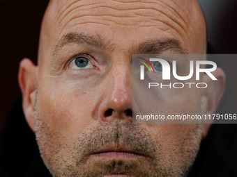 Brian Riemer of Denmark  looks on during the Nations League Round 6 match between Serbia qnd Denmark at Dubocica Stadium, Leskovac, Serbia o...