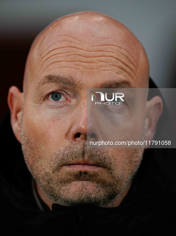 Brian Riemer of Denmark  looks on during the Nations League Round 6 match between Serbia qnd Denmark at Dubocica Stadium, Leskovac, Serbia o...