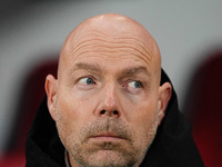 Brian Riemer of Denmark  looks on during the Nations League Round 6 match between Serbia qnd Denmark at Dubocica Stadium, Leskovac, Serbia o...