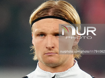 Kasper Dolberg of Denmark  looks on during the Nations League Round 6 match between Serbia qnd Denmark at Dubocica Stadium, Leskovac, Serbia...