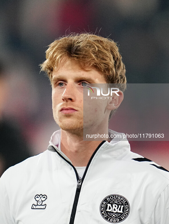 Mads Roerslev of Denmark  looks on during the Nations League Round 6 match between Serbia qnd Denmark at Dubocica Stadium, Leskovac, Serbia...