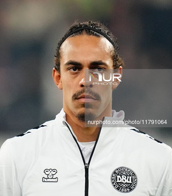 Yussuf Poulsen of Denmark  looks on during the Nations League Round 6 match between Serbia qnd Denmark at Dubocica Stadium, Leskovac, Serbia...