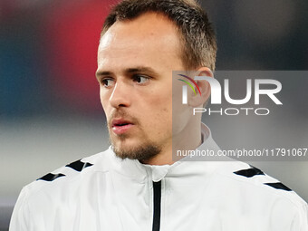 Mikkel Damsgaard of Denmark  looks on during the Nations League Round 6 match between Serbia qnd Denmark at Dubocica Stadium, Leskovac, Serb...