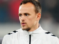 Mikkel Damsgaard of Denmark  looks on during the Nations League Round 6 match between Serbia qnd Denmark at Dubocica Stadium, Leskovac, Serb...