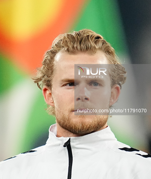 Morten Hjulmand of Denmark  looks on during the Nations League Round 6 match between Serbia qnd Denmark at Dubocica Stadium, Leskovac, Serbi...