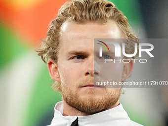 Morten Hjulmand of Denmark  looks on during the Nations League Round 6 match between Serbia qnd Denmark at Dubocica Stadium, Leskovac, Serbi...