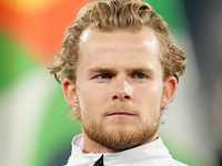 Morten Hjulmand of Denmark  looks on during the Nations League Round 6 match between Serbia qnd Denmark at Dubocica Stadium, Leskovac, Serbi...