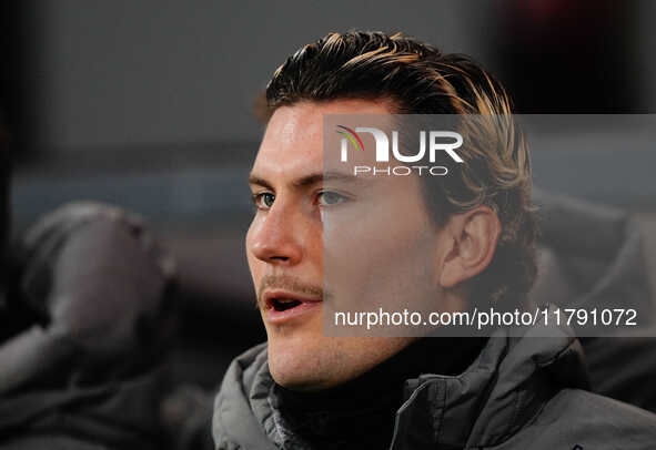 Jonas Wind of Denmark  looks on during the Nations League Round 6 match between Serbia qnd Denmark at Dubocica Stadium, Leskovac, Serbia on...