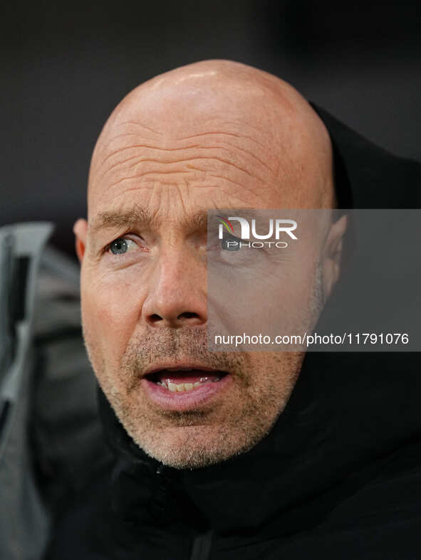 Brian Riemer of Denmark  looks on during the Nations League Round 6 match between Serbia qnd Denmark at Dubocica Stadium, Leskovac, Serbia o...