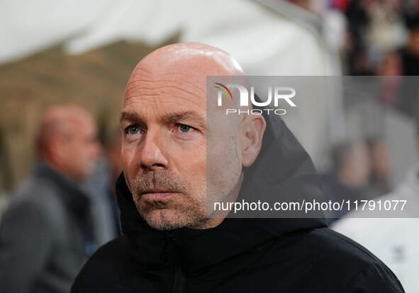 Brian Riemer of Denmark  looks on during the Nations League Round 6 match between Serbia qnd Denmark at Dubocica Stadium, Leskovac, Serbia o...