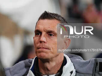 Daniel Agger of Denmark  looks on during the Nations League Round 6 match between Serbia qnd Denmark at Dubocica Stadium, Leskovac, Serbia o...