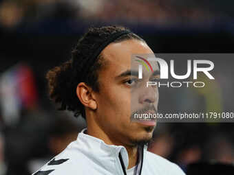 Yussuf Poulsen of Denmark  looks on during the Nations League Round 6 match between Serbia qnd Denmark at Dubocica Stadium, Leskovac, Serbia...