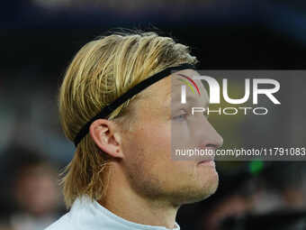 Kasper Dolberg of Denmark  looks on during the Nations League Round 6 match between Serbia qnd Denmark at Dubocica Stadium, Leskovac, Serbia...