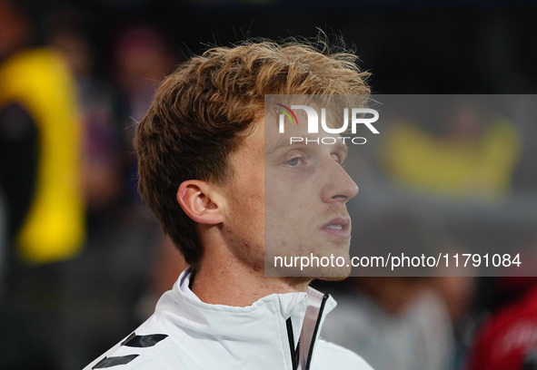 Mads Roerslev of Denmark  looks on during the Nations League Round 6 match between Serbia qnd Denmark at Dubocica Stadium, Leskovac, Serbia...