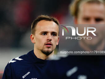 Mikkel Damsgaard of Denmark  looks on during the Nations League Round 6 match between Serbia qnd Denmark at Dubocica Stadium, Leskovac, Serb...