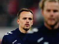 Mikkel Damsgaard of Denmark  looks on during the Nations League Round 6 match between Serbia qnd Denmark at Dubocica Stadium, Leskovac, Serb...