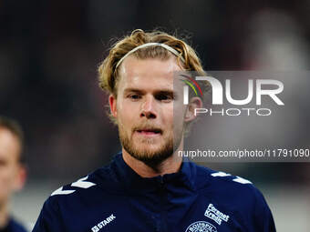 Morten Hjulmand of Denmark  looks on during the Nations League Round 6 match between Serbia qnd Denmark at Dubocica Stadium, Leskovac, Serbi...