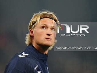 Kasper Dolberg of Denmark  looks on during the Nations League Round 6 match between Serbia qnd Denmark at Dubocica Stadium, Leskovac, Serbia...