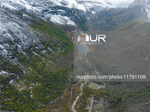 View of Yading National Nature Reserve in Ganzi City, Sichuan Province, on October 16, 2024. 