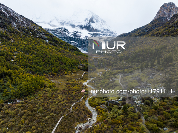 View of Yading National Nature Reserve in Ganzi City, Sichuan Province, on October 16, 2024. 