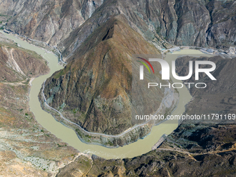 The most spectacular bend in the Jinsha River is seen in Garze city, Sichuan Province, China, on October 14, 2024. (