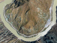 The most spectacular bend in the Jinsha River is seen in Garze city, Sichuan Province, China, on October 14, 2024. (