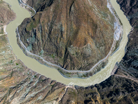 The most spectacular bend in the Jinsha River is seen in Garze city, Sichuan Province, China, on October 14, 2024. (