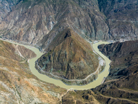 The most spectacular bend in the Jinsha River is seen in Garze city, Sichuan Province, China, on October 14, 2024. (