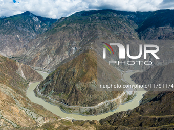 The most spectacular bend in the Jinsha River is seen in Garze city, Sichuan Province, China, on October 14, 2024. (