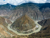 The most spectacular bend in the Jinsha River is seen in Garze city, Sichuan Province, China, on October 14, 2024. (