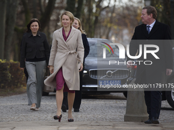 Former Prime Minister of Estonia, Kaja Kallas, arrives at the EU's Big Five meeting in Warsaw, Poland, on November 19, 2024. Polish Minister...