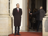 Poland's Minister of Foreign Affairs, Radoslaw Sikorski, waits for his counterparts before the EU's Big Five meeting in Warsaw, Poland, on N...