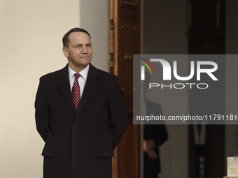 Poland's Minister of Foreign Affairs, Radoslaw Sikorski, waits for his counterparts before the EU's Big Five meeting in Warsaw, Poland, on N...