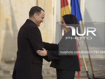 German Minister of Foreign Affairs Annalena Baerbock is welcomed by Polish Minister of Foreign Affairs Radoslaw Sikorski before the EU's Big...