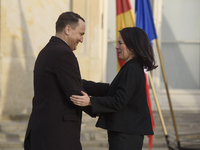 German Minister of Foreign Affairs Annalena Baerbock is welcomed by Polish Minister of Foreign Affairs Radoslaw Sikorski before the EU's Big...