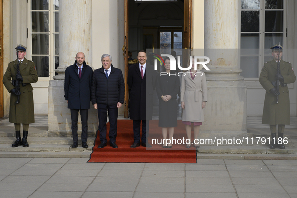 From left to right, France's Minister of Foreign Affairs Jean-Noel Barrot, Italy's Minister of Foreign Affairs Antonio Tajani, Poland's Mini...