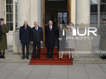 From left to right, France's Minister of Foreign Affairs Jean-Noel Barrot, Italy's Minister of Foreign Affairs Antonio Tajani, Poland's Mini...