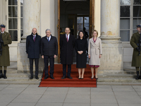 From left to right, France's Minister of Foreign Affairs Jean-Noel Barrot, Italy's Minister of Foreign Affairs Antonio Tajani, Poland's Mini...