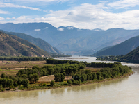 View of the first bay of the Yangtze River in Lijiang, China, on October 13, 2024. (