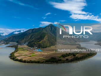 View of the first bay of the Yangtze River in Lijiang, China, on October 13, 2024. (