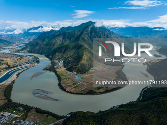 View of the first bay of the Yangtze River in Lijiang, China, on October 13, 2024. (