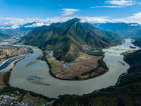 View of the first bay of the Yangtze River in Lijiang, China, on October 13, 2024. (