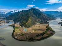 View of the first bay of the Yangtze River in Lijiang, China, on October 13, 2024. (