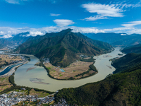 View of the first bay of the Yangtze River in Lijiang, China, on October 13, 2024. (