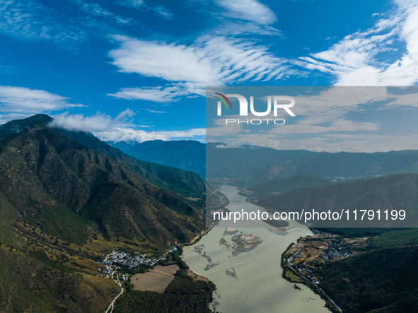 View of the first bay of the Yangtze River in Lijiang, China, on October 13, 2024. 