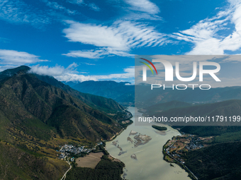 View of the first bay of the Yangtze River in Lijiang, China, on October 13, 2024. (